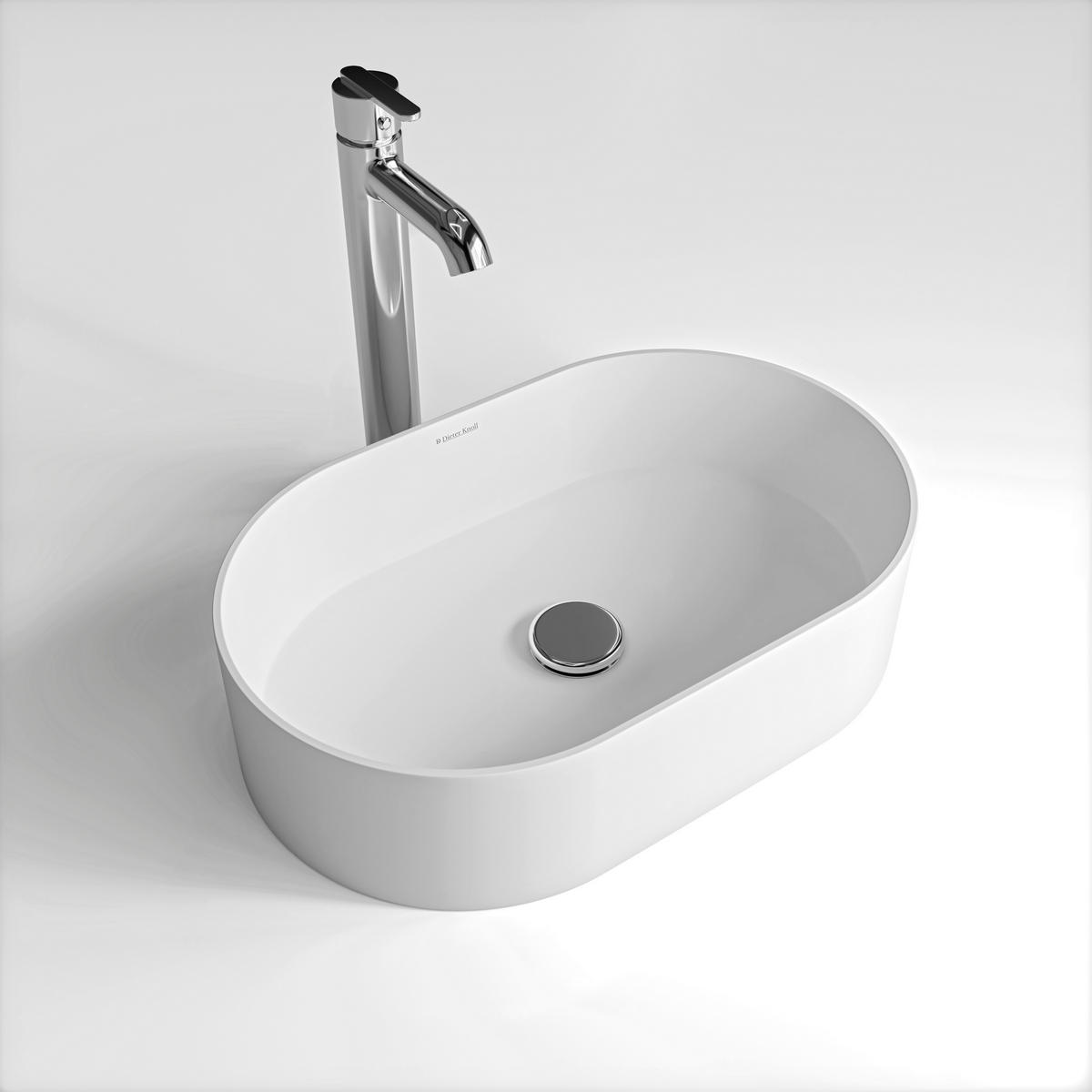 WASCHBECKEN 55/14/35 cm  - Weiß, Basics, Stein (55/14/35cm) - Dieter Knoll