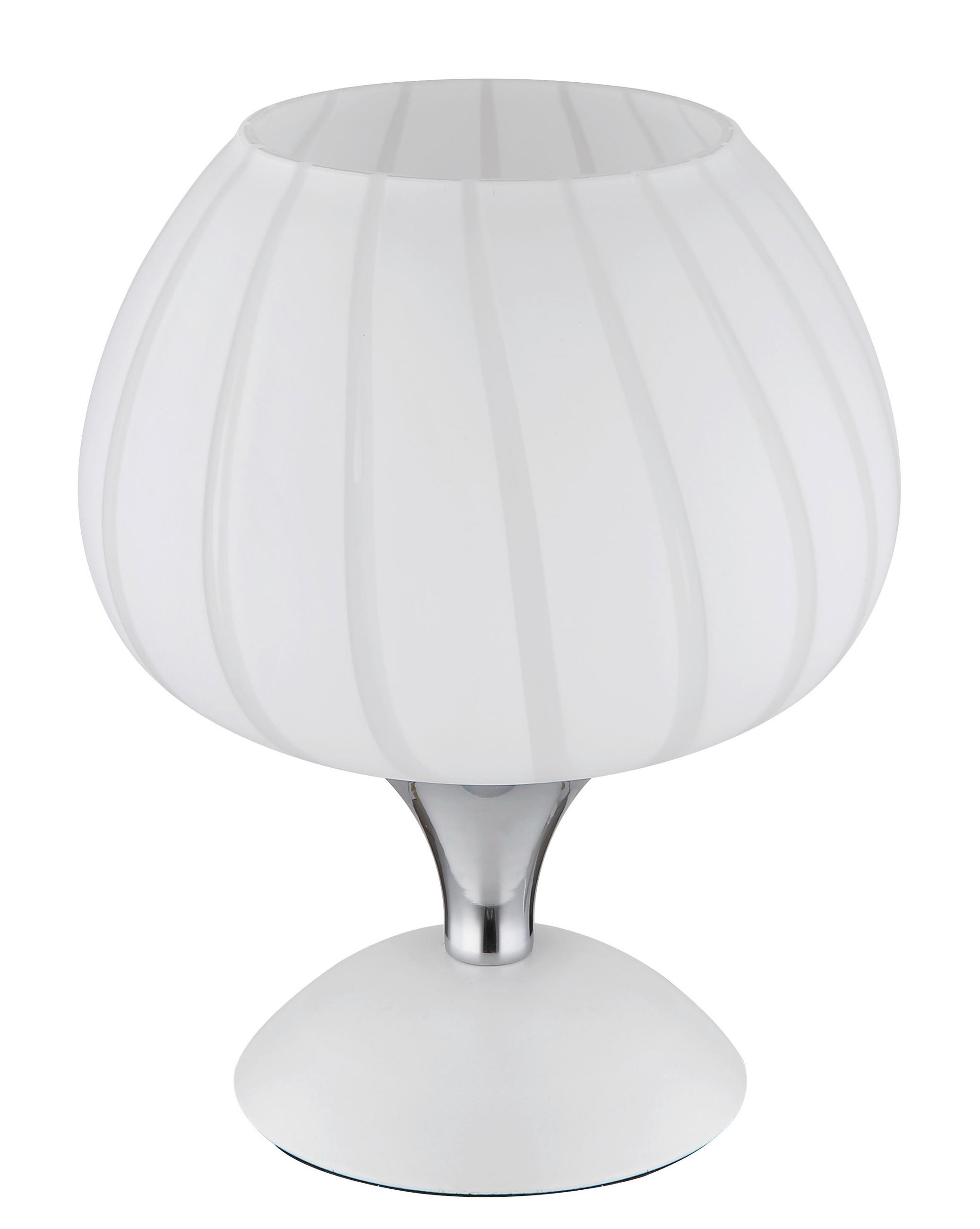 TISCHLEUCHTE 15/20,5 cm   - Chromfarben/Weiß, KONVENTIONELL, Glas/Metall (15/20,5cm) - Globo
