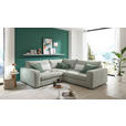 ECKSOFA  in Chenille Mintgrün  248/248 cm  - Dunkelgrün/Creme, KONVENTIONELL, Kunststoff/Textil (248/248cm) - Carryhome