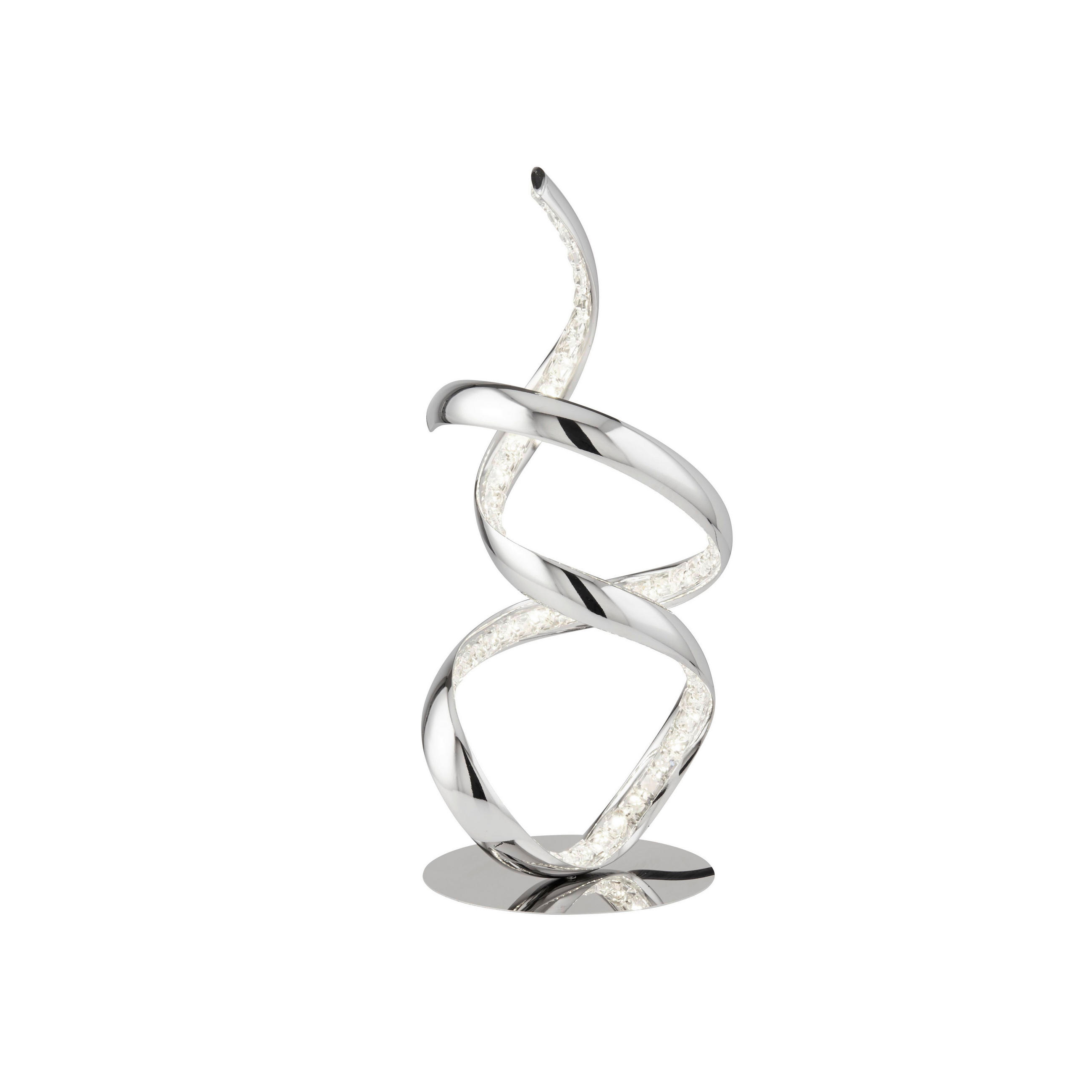 LED-BORDSLAMPA - kromfärg, Design, metall/glas (18.5/39.5cm)
