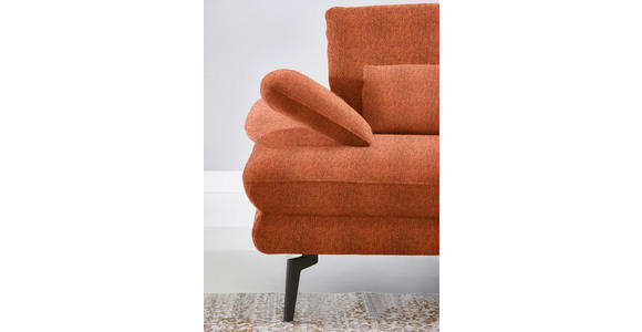 ECKSOFA in Chenille Terracotta 310/180 cm - Terracotta/Schwarz, Design, Textil/Metall (310/180cm) - Dieter Knoll