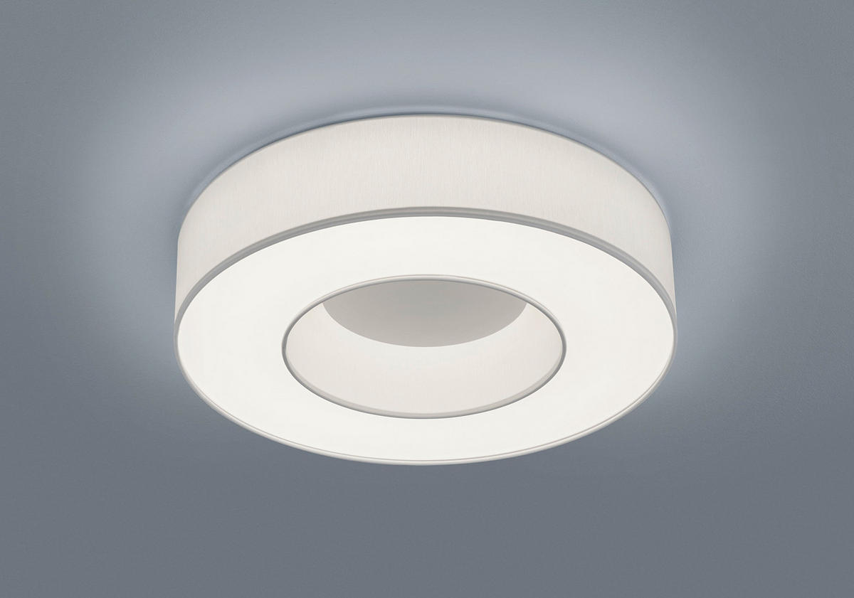 LED-DECKENLEUCHTE 45/10 cm   - Weiß, KONVENTIONELL, Textil/Metall (45/10cm) - Helestra