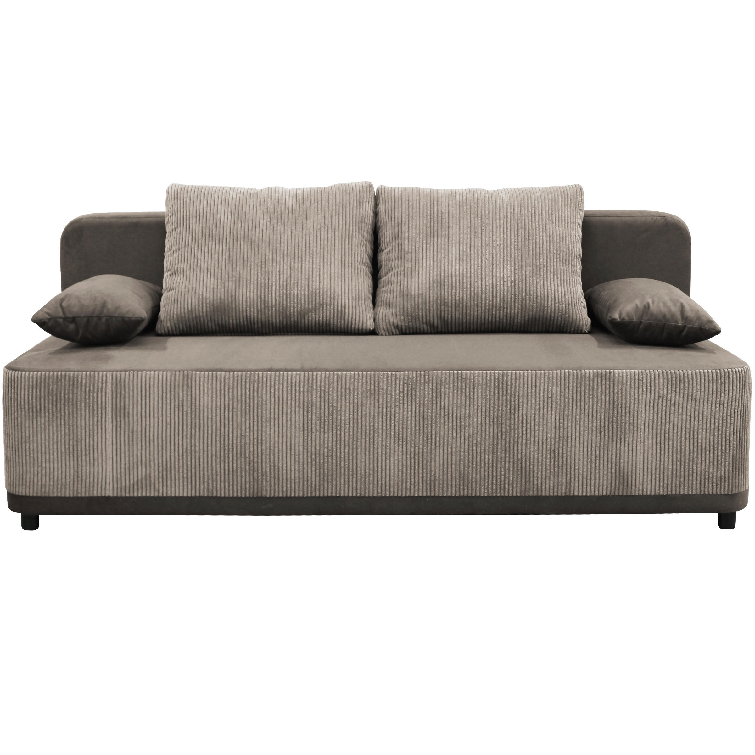 SCHLAFSOFA  in Velours Braun  - Schwarz/Braun, Design, Kunststoff/Textil (197/90/83cm) - MID.YOU