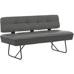 SITZBANK in Metall, Leder Dunkelgrau  - Dunkelgrau/Schwarz, Design, Leder/Metall (165/88/66cm) - Moderano