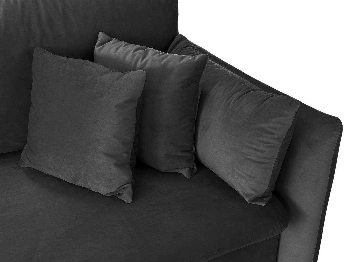 SCHLAFSOFA  mit Liegefunktion Velours Grau  - Schwarz/Grau, Design, Holz/Kunststoff (220/96/102cm) - MID.YOU