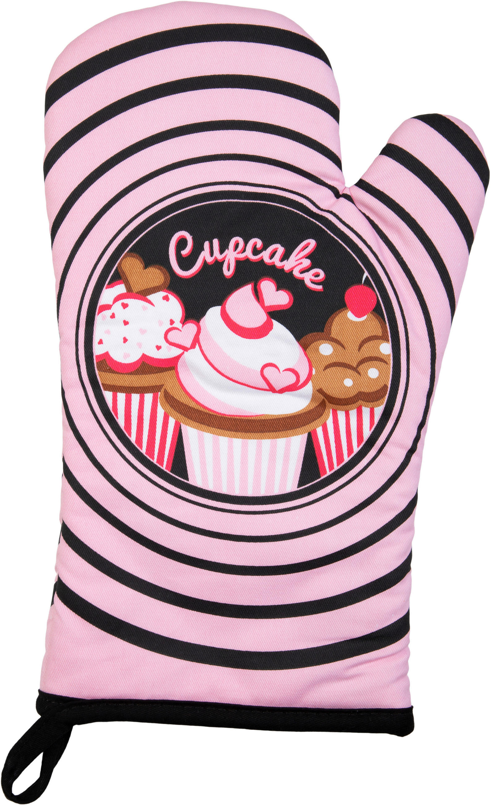 OFENHANDSCHUH Rot, Schwarz, Weiß, Hellrosa, Hellbraun  - Hellbraun/Hellrosa, Design, Naturmaterialien/Kunststoff (18/30cm)