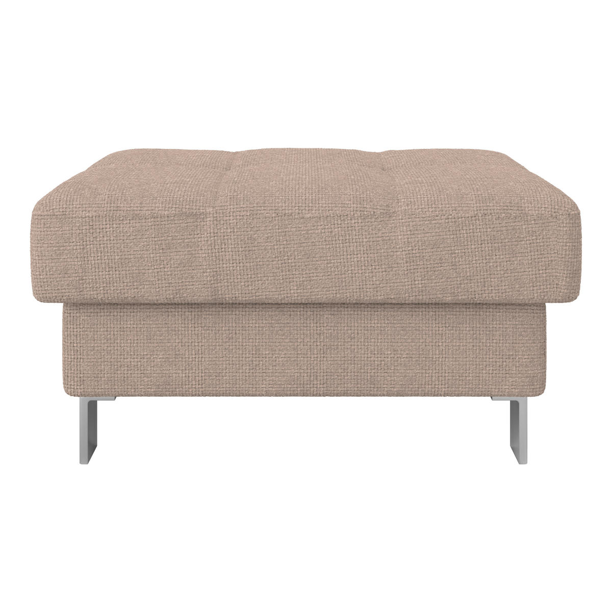 HOCKER in Textil Beige  - Beige, Modern, Textil/Metall (90/44/73cm) - MID.YOU