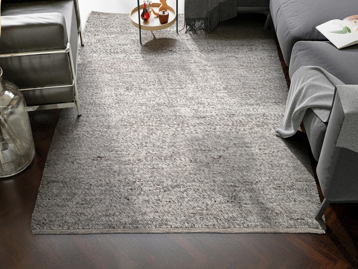 HANDWEBTEPPICH 300/400 cm Helsinki Graubraun  - Graubraun, Basics, Textil (300/400cm) - Linea Natura