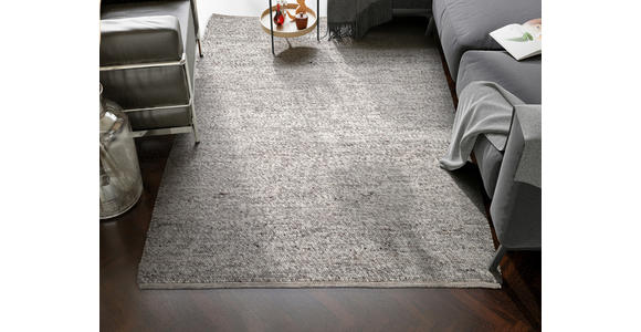 HANDWEBTEPPICH 70/140 cm Helsinki Graubraun  - Graubraun, Basics, Textil (70/140cm) - Linea Natura