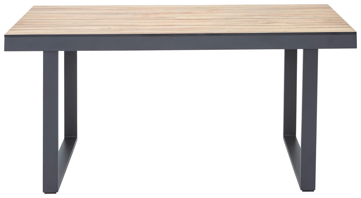 LOUNGETISCH  - Anthrazit/Teakfarben, Modern, Kunststoff/Metall (140/70/68cm) - Amatio