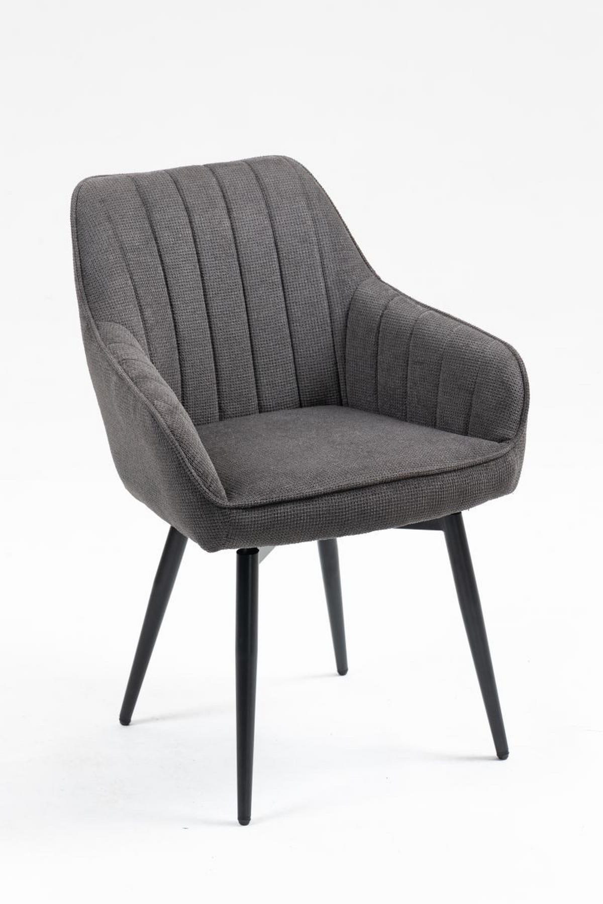 ARMLEHNSTUHL  in Eisen  - Anthrazit/Schwarz, MODERN, Textil/Metall (63/83/63cm) - Livetastic