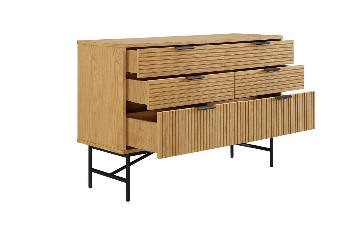 KOMMODE  in 120/80/40 cm  - Eichefarben/Schwarz, Design, Holz/Holzwerkstoff (120/80/40cm) - Livetastic