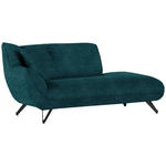 CHAISELONGUE in Samt Dunkelblau  - Schwarz/Dunkelblau, Design, Textil/Metall (190/90/95cm) - Carryhome