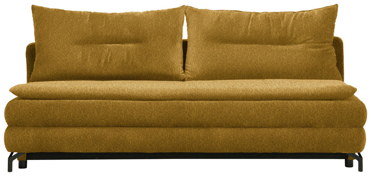 KANAPÉÁGY currysárga  - fekete/currysárga, Modern, textil/fém (208/73/92/102cm) - Novel