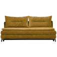 SCHLAFSOFA  in Webstoff Currygelb  - Currygelb/Schwarz, MODERN, Textil/Metall (208/73/92/102cm) - Novel