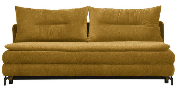 SCHLAFSOFA  in Webstoff Currygelb  - Currygelb/Schwarz, MODERN, Textil/Metall (208/73/92/102cm) - Novel