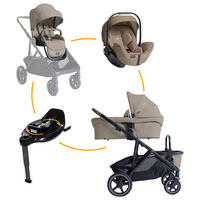 KINDERWAGENSET  Versiti 4in1  Sandstone  - Beigebraun/Schwarz, Basics, Textil/Metall (64/109/114cm) - Joie