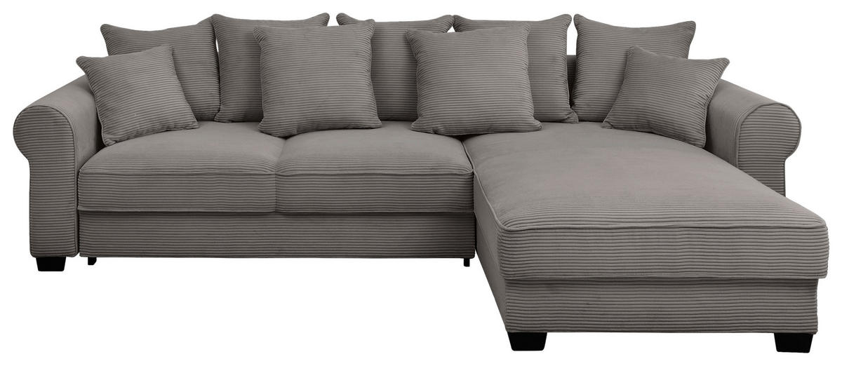 ECKSOFA in Cord Braun  - Schwarz/Braun, KONVENTIONELL, Kunststoff/Textil (318/197cm) - MID.YOU