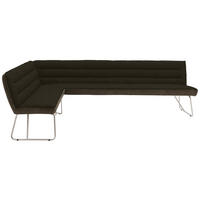 ECKBANK 184/304 cm  in Braun, Edelstahlfarben  - Edelstahlfarben/Braun, Design, Textil/Metall (184/304cm) - Dieter Knoll