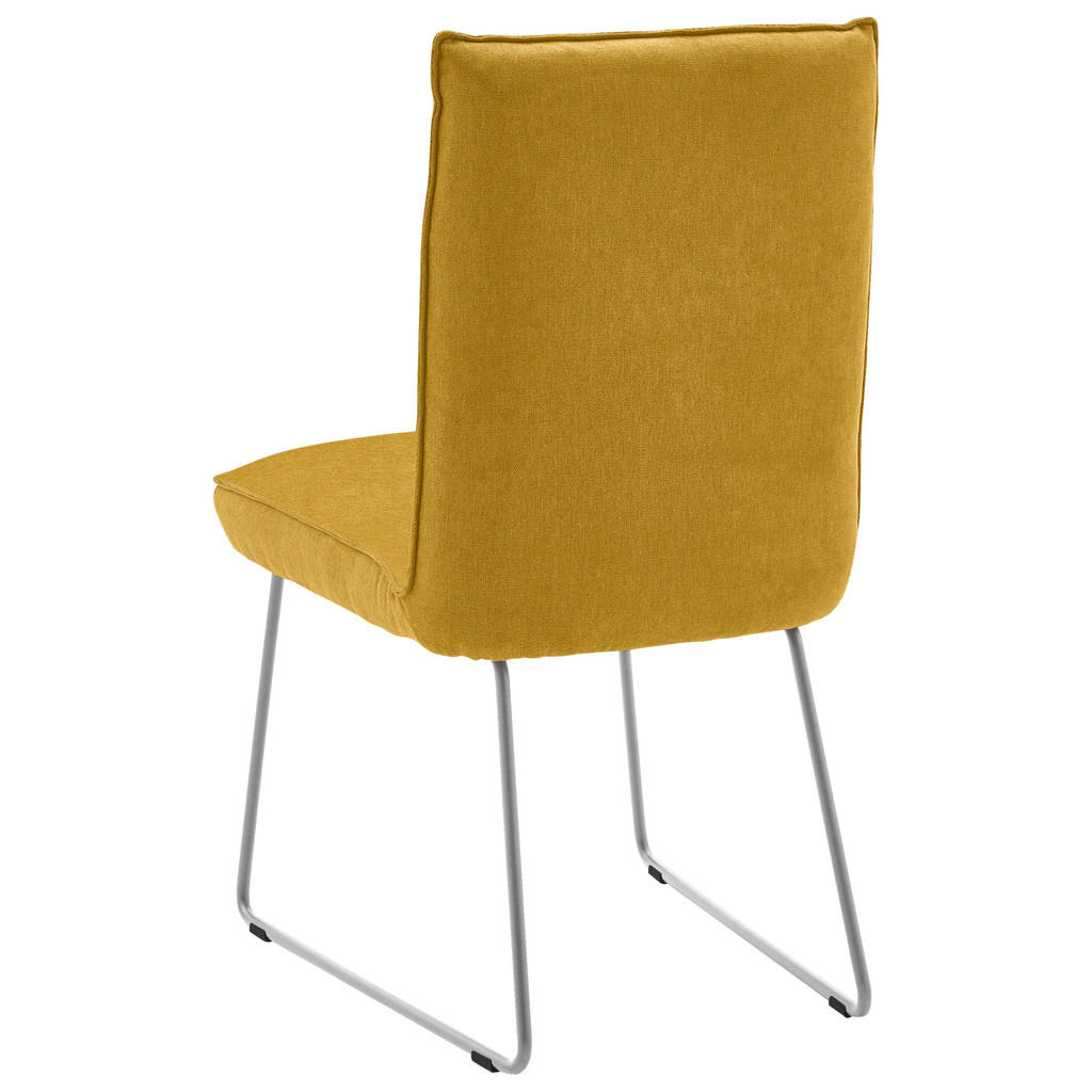 Thumbnail - Dieter Knoll Stuhl, Gelb, Edelstahl, Metall, Textil, Kufe, 49x93x59 cm, Goldenes M, Beinauswahl, Lederauswahl, Stoffausw...