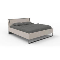 POSTELJA 180 cm   x 200 cm  , leseni material bež, sivobež  - sivobež/črna, Design, kovina/leseni material (180/200cm) - Carryhome