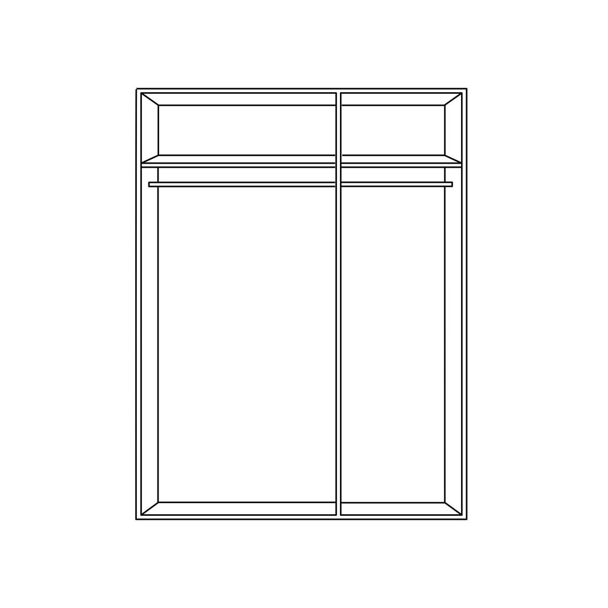 DREHTÜRENSCHRANK in Weiss, Dunkelgrau  - Weiss/Dunkelgrau, Konventionell, Glas/Holzwerkstoff (136/210/52cm) - Xora