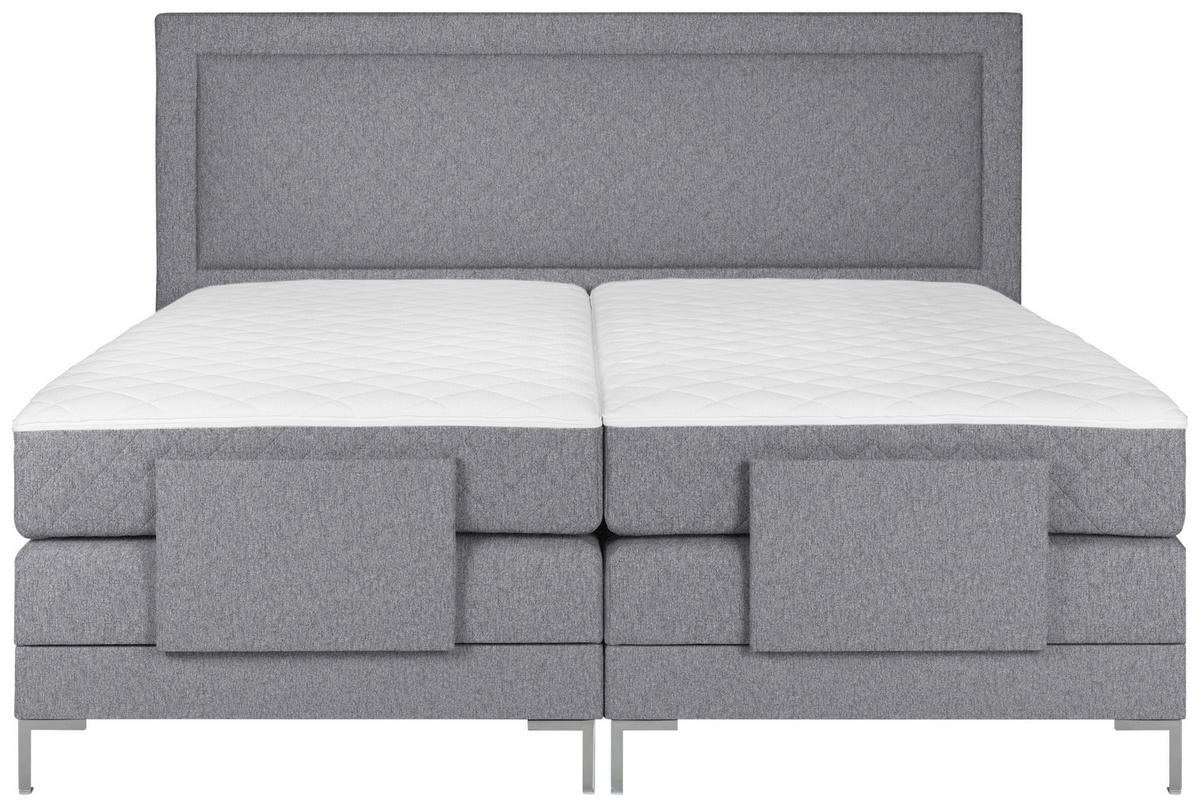 BOXSPRINGBETT 180/200 cm  in Grau  - Alufarben/Grau, Design, Textil/Metall (180/200cm) - Welnova