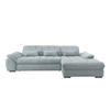ECKSOFA Hellblau Cord  - Schwarz/Hellblau, MODERN, Textil/Metall (314/184cm) - Livetastic