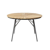 GARTENTISCH 110/110/74 cm Holz Anthrazit, Teakfarben rund  - Anthrazit/Teakfarben, Konventionell, Holz/Metall (110/110/74cm) - Gardenson