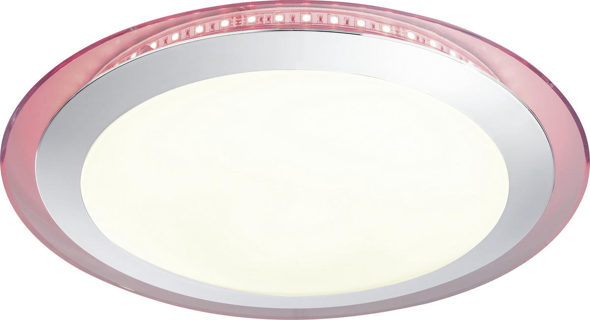 LED-DECKENLEUCHTE 30 W   42,5 cm   - Chromfarben/Opal, Trend, Kunststoff/Metall (42,5cm) - Novel