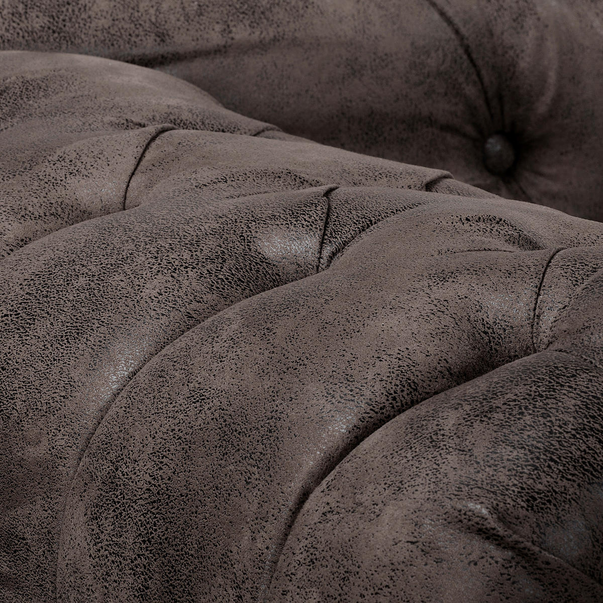 RÉCAMIERE Lederlook Schwarz  - Schwarz/Braun, Design, Holz/Textil (185/93/75cm) - Livetastic