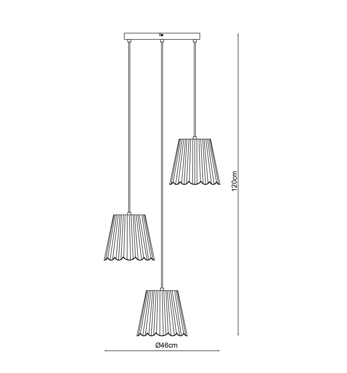 HÄNGELEUCHTE 46/120 cm   - Naturfarben/Weiß, KONVENTIONELL, Papier/Metall (46/120cm) - Collet's Monde