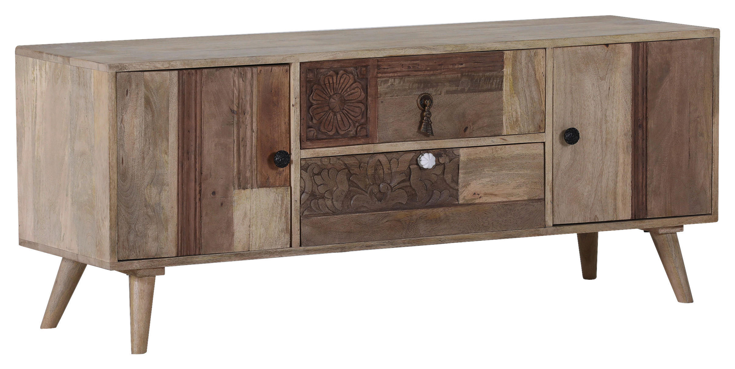 LOWBOARD  in 140/55/42 cm  - Silberfarben/Messingfarben, Design, Holz/Metall (140/55/42cm) - Landscape