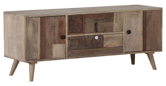 LOWBOARD  in 140/55/42 cm  - Silberfarben/Messingfarben, Design, Holz/Metall (140/55/42cm) - Landscape