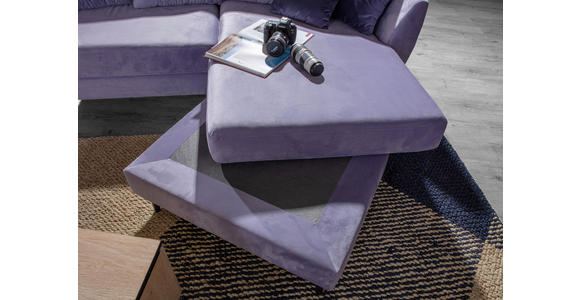 ECKSOFA Lila, Flieder Samt Zierkissen, Rückenkissen, Rücken echt  - Lila/Flieder, KONVENTIONELL, Holz/Textil (210/156cm) - Carryhome