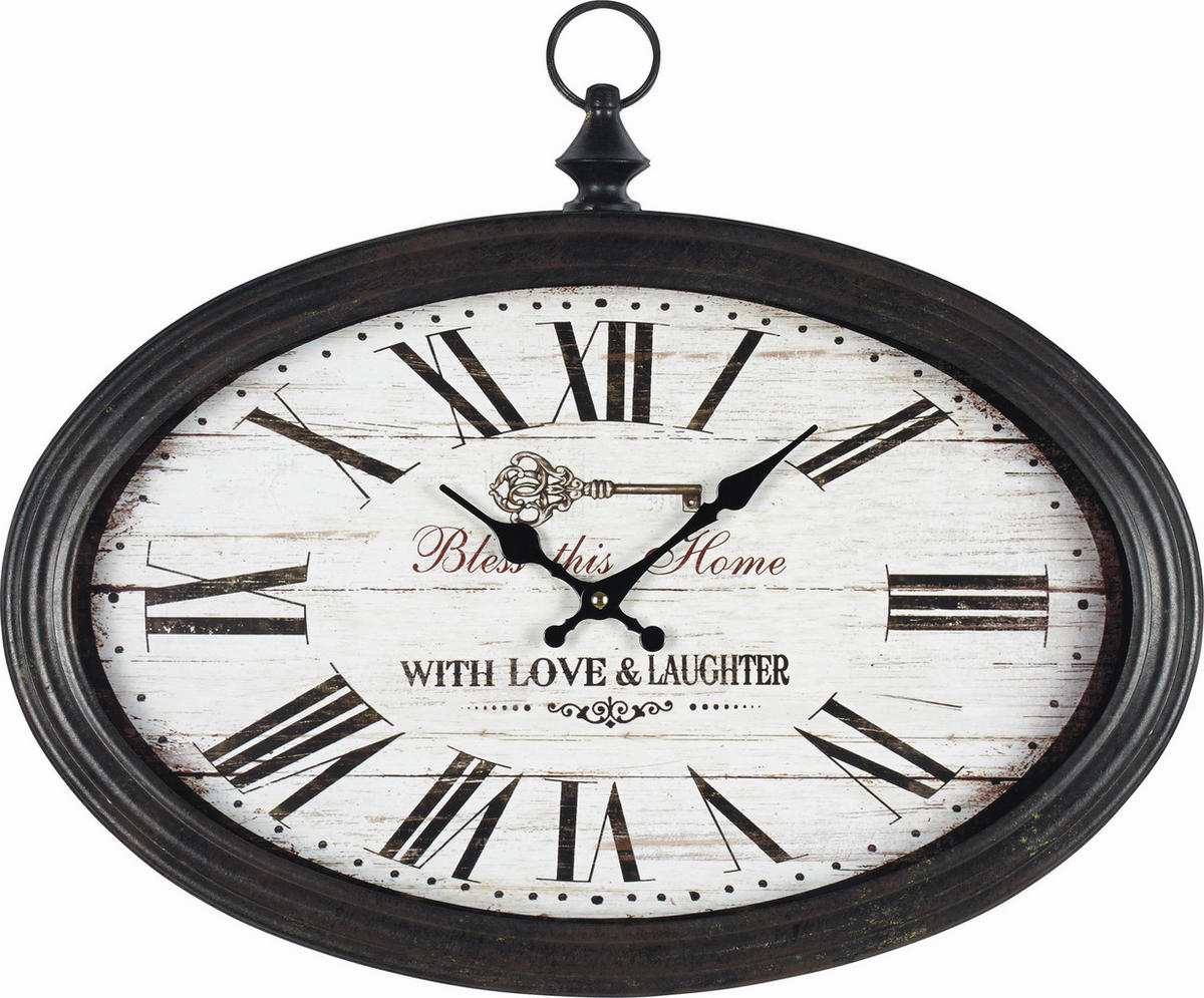 STENSKA URA  rjava  - rjava, Konvencionalno, papir/kovina (50/40/5cm) - Ambia Home