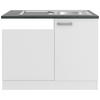 SPÜLENUNTERSCHRANK 110/84,8/60 cm  in Weiß  - Anthrazit/Alufarben, Basics, Holzwerkstoff/Metall (110/84,8/60cm) - Optifit