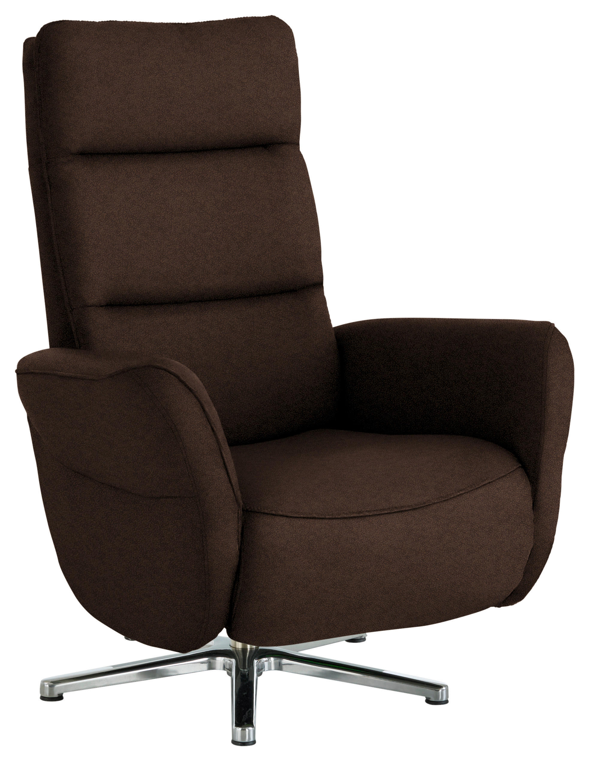 RELAXSESSEL Textil Dunkelbraun  - Chromfarben/Dunkelbraun, Design, Textil/Metall (78/113/83cm) - Beldomo Speed