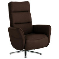 RELAXSESSEL Textil Dunkelbraun  - Chromfarben/Dunkelbraun, Design, Textil/Metall (78/113/83cm) - Beldomo Speed