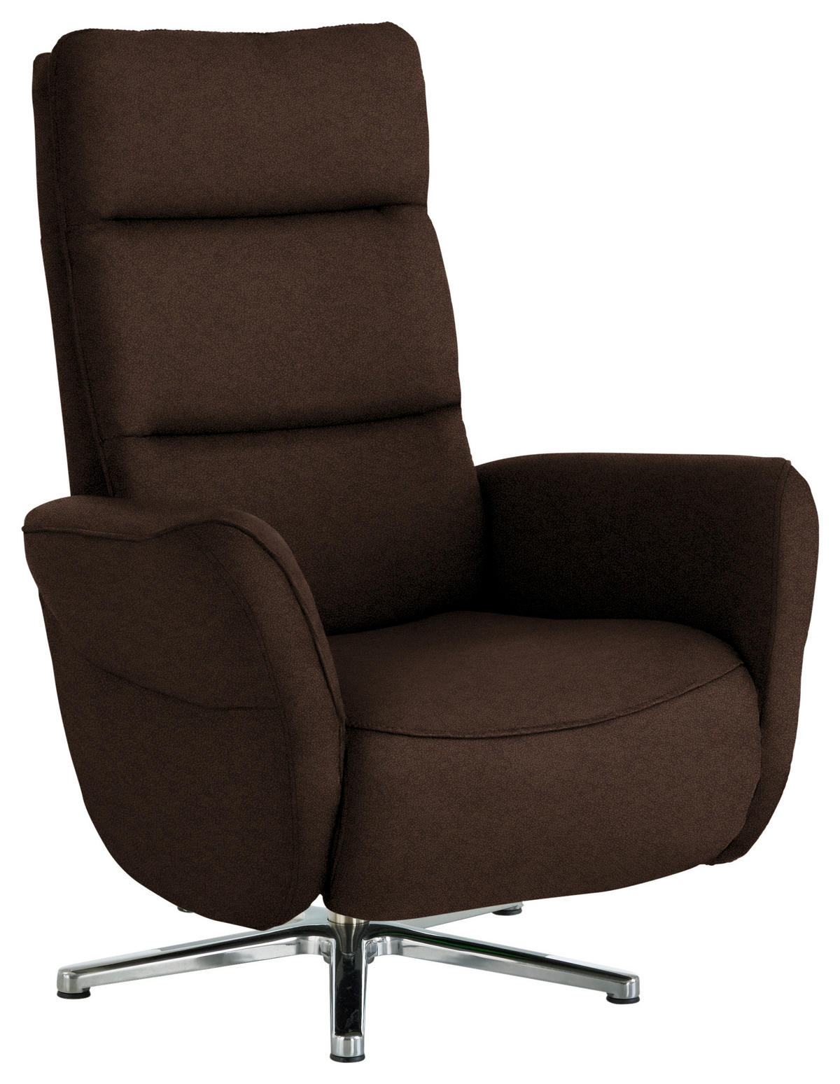 RELAXSESSEL Textil Dunkelbraun  - Chromfarben/Dunkelbraun, Design, Textil/Metall (78/113/83cm) - Beldomo Speed