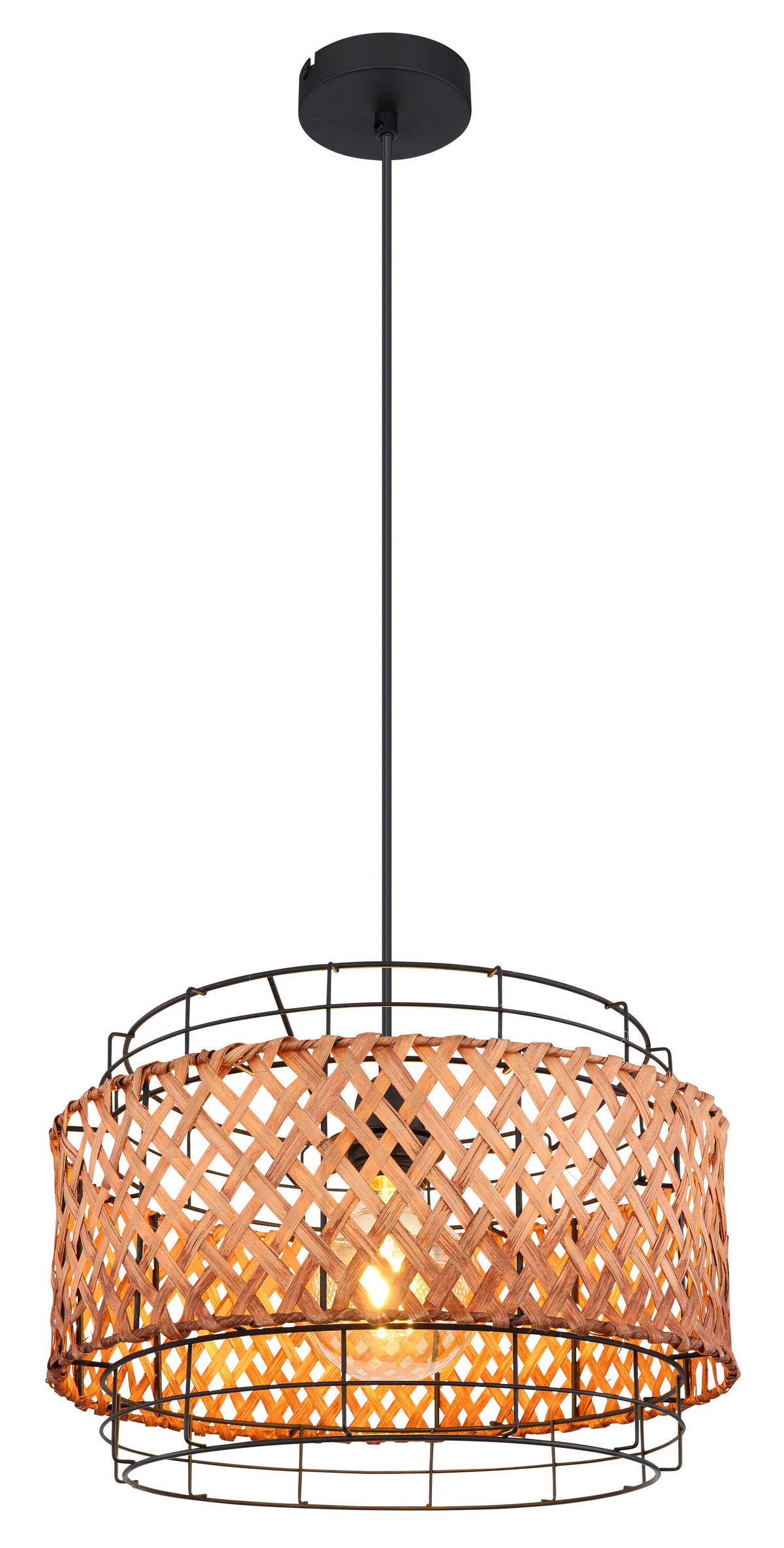 SVJETILJKA VISEĆA  35/120 cm       - tamno smeđa/crna, Basics, metal/prirodni materijali (35/120cm) - Globo