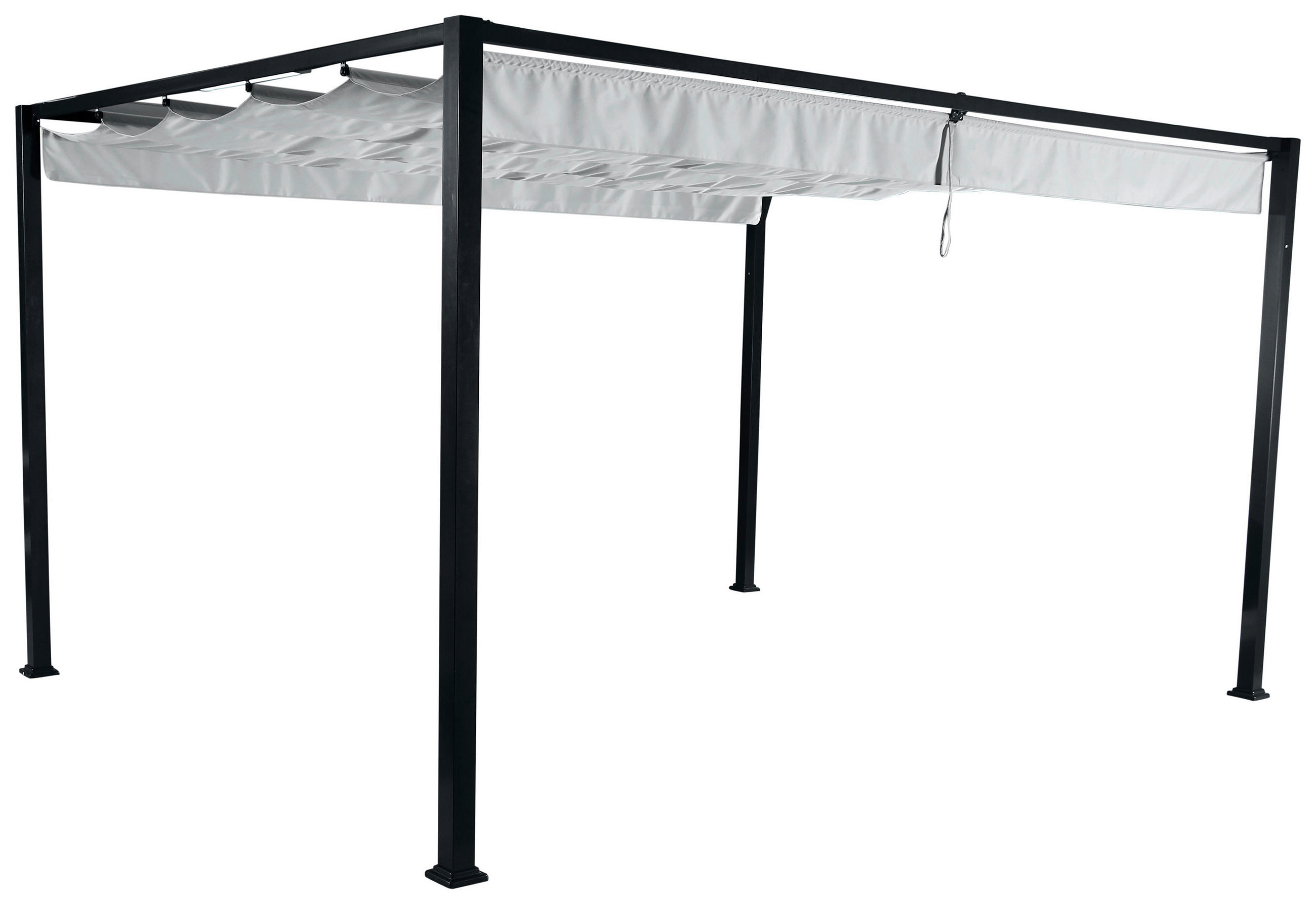 PAVILLON 400/223/300 cm Aluminium, Stahl  - Anthrazit/Hellgrau, KONVENTIONELL, Textil/Metall (400/223/300cm) - Siena Garden