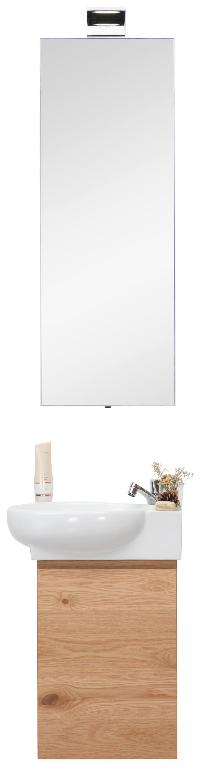 BADEZIMMER  in 35 cm  - Weiss/Eichefarben, Design, Holz/Keramik (35cm) - Novel