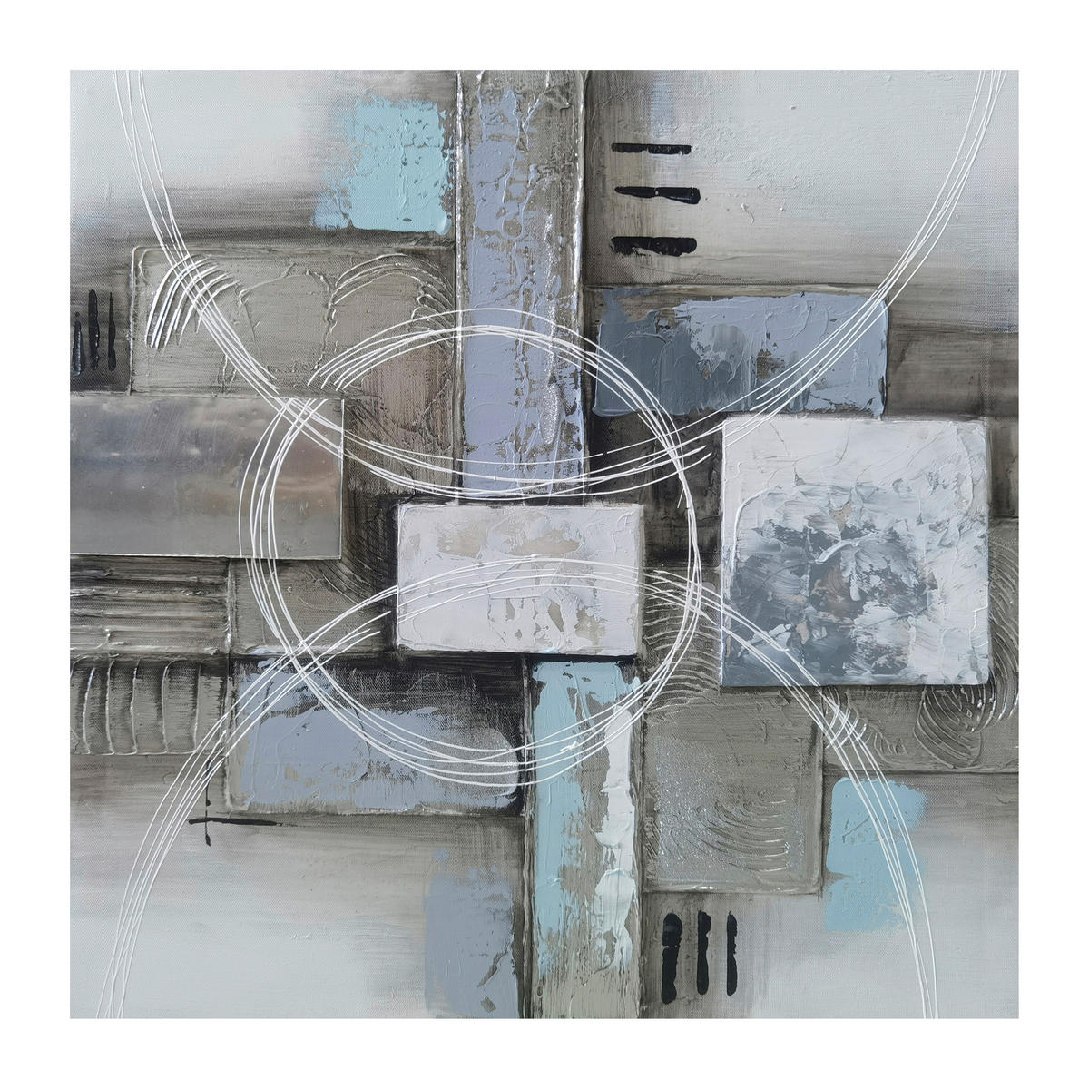 PICTURĂ ÎN ULEI 55/55 cm  - maro/albastru, Design, lemn/metal (55/55cm) - Monee