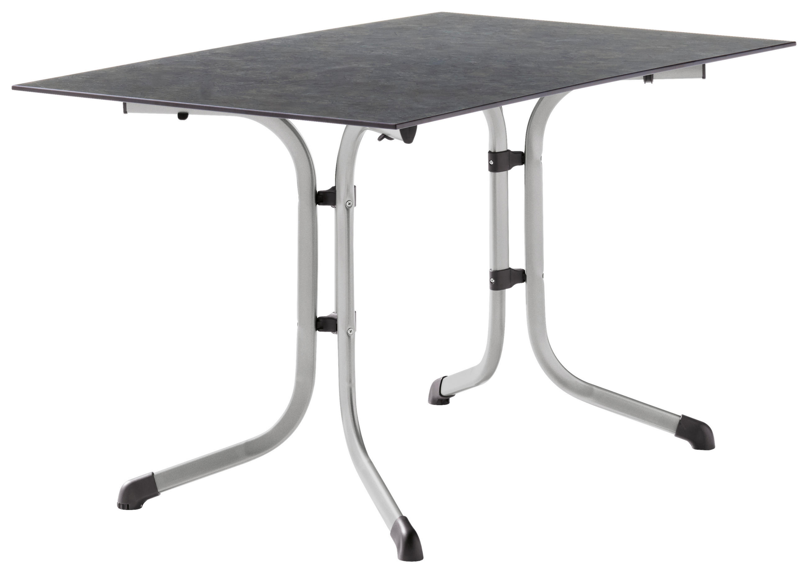 GARTENKLAPPTISCH 120/80/73 cm Metall, Kunststoff rechteckig  - Schieferfarben/Graphitfarben, Basics, Kunststoff/Metall (120/80/73cm) - Sieger