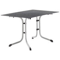 GARTENKLAPPTISCH 120/80/73 cm Kunststoff, Metall rechteckig  - Schieferfarben/Graphitfarben, Basics, Kunststoff/Metall (120/80/73cm) - Sieger