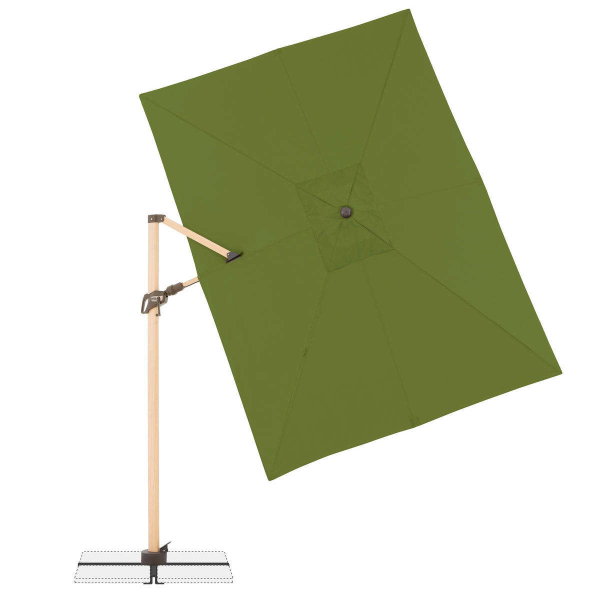 AMPELSCHIRM 300X220 cm Grün  - Eschefarben/Grün, Basics, Textil/Metall (300/220cm) - Doppler
