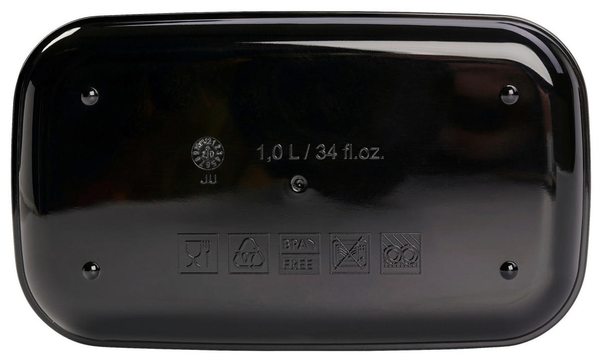 FRISCHHALTEDOSE 1 l  - Schwarz/Weiß, KONVENTIONELL, Kunststoff (16,0/9,9/12,5cm) - Emsa