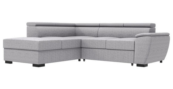 ECKSOFA  in Flachgewebe Grau  - Schwarz/Grau, KONVENTIONELL, Kunststoff/Textil (220/266cm) - Carryhome