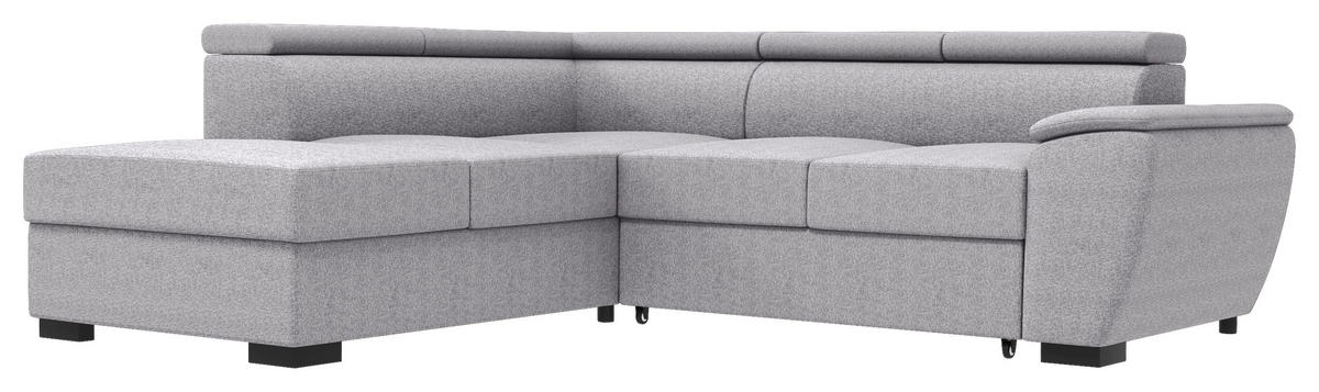 ECKSOFA Grau Flachgewebe  - Schwarz/Grau, KONVENTIONELL, Kunststoff/Textil (220/266cm) - Carryhome